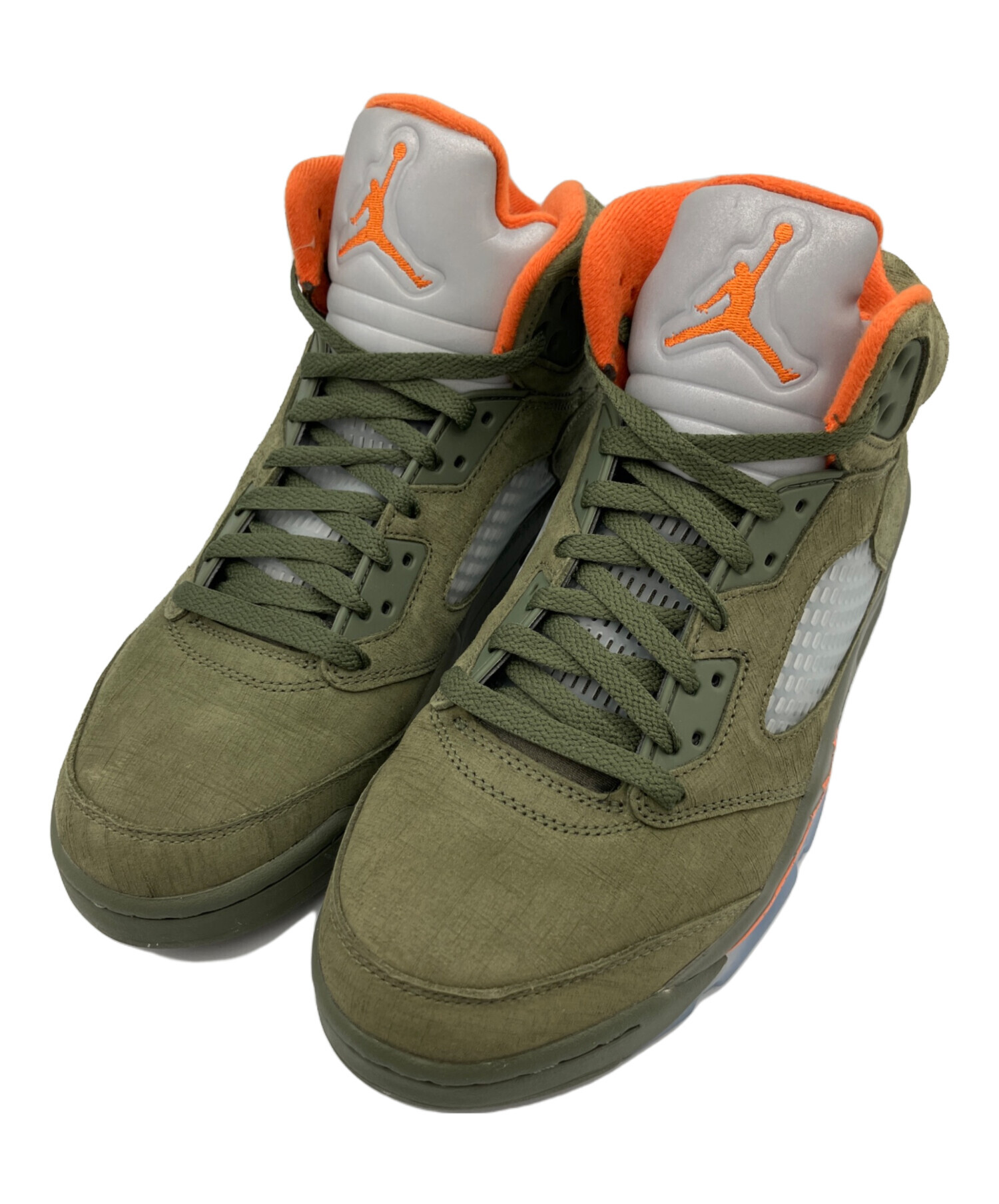 中古・古着通販】NIKE (ナイキ) ハイカットスニーカー カーキ×オレンジ 