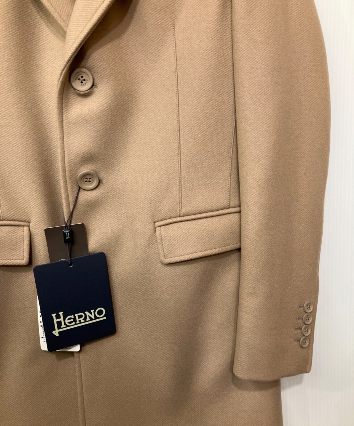 中古・古着通販】HERNO (ヘルノ) チェスターコート ベージュ サイズ:42