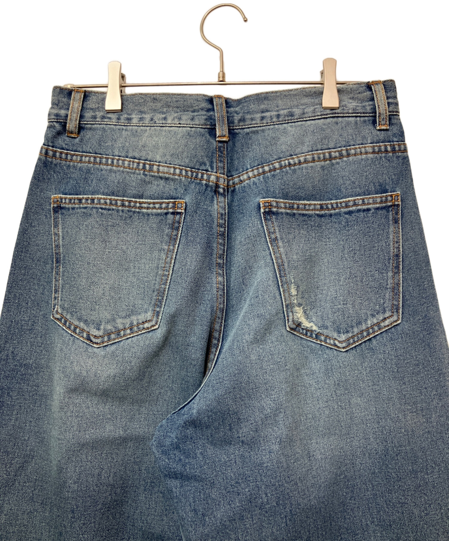 中古・古着通販】YENN (イエン) カーブ シーム デニムパンツ ブルー