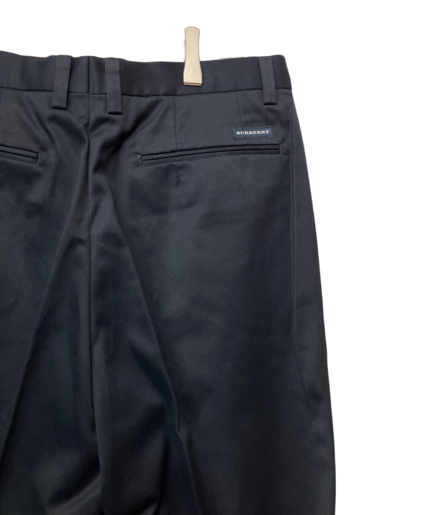 80s90s バーバリー ツータックスラックス ネイビー W31 L30 未使用 中古・古着通販】BURBERRY (バーバリー) パンツ ネイビー サイズ:L