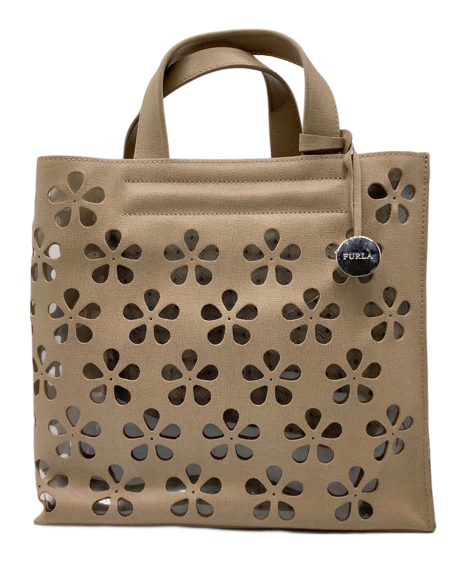 中古・古着通販】FURLA (フルラ) パンチングトートバッグ ベージュ 