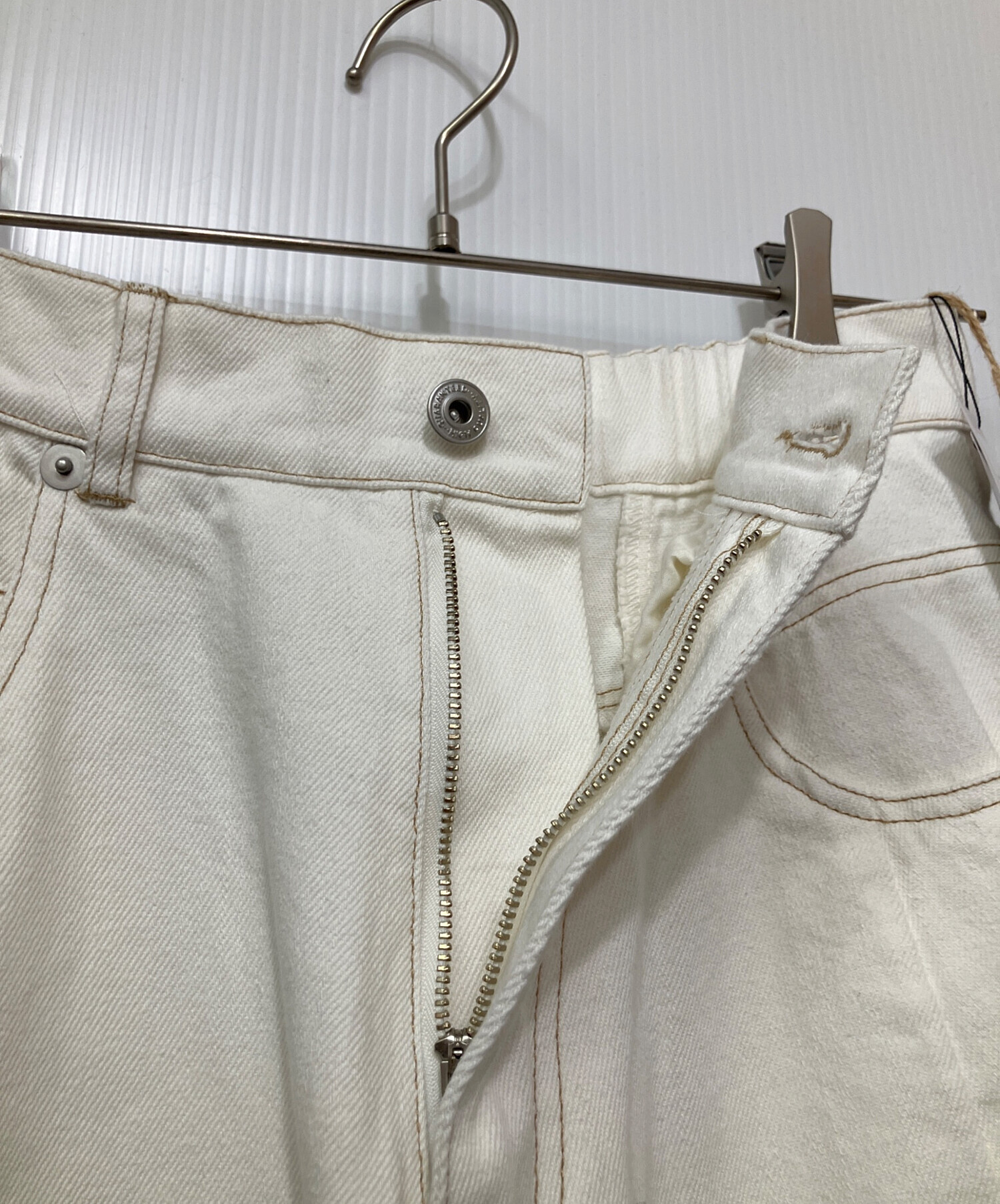 中古・古着通販】Cynical (シニカル) デニムカーブパンツ ホワイト