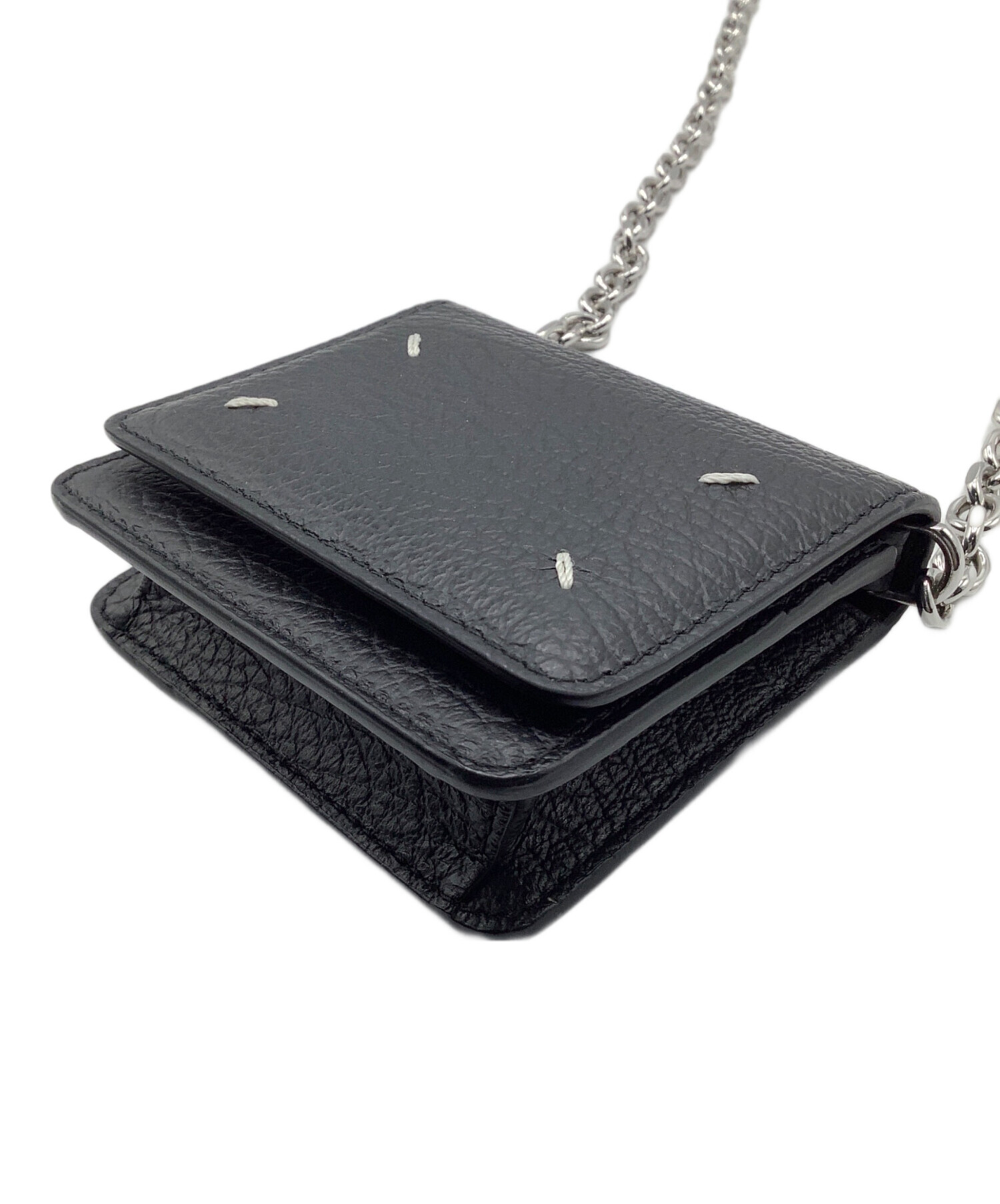 Maison Margiela ミニチェーンウォレット ブラック Black Leather Buttoned Chain Wallet | Maison Margiela