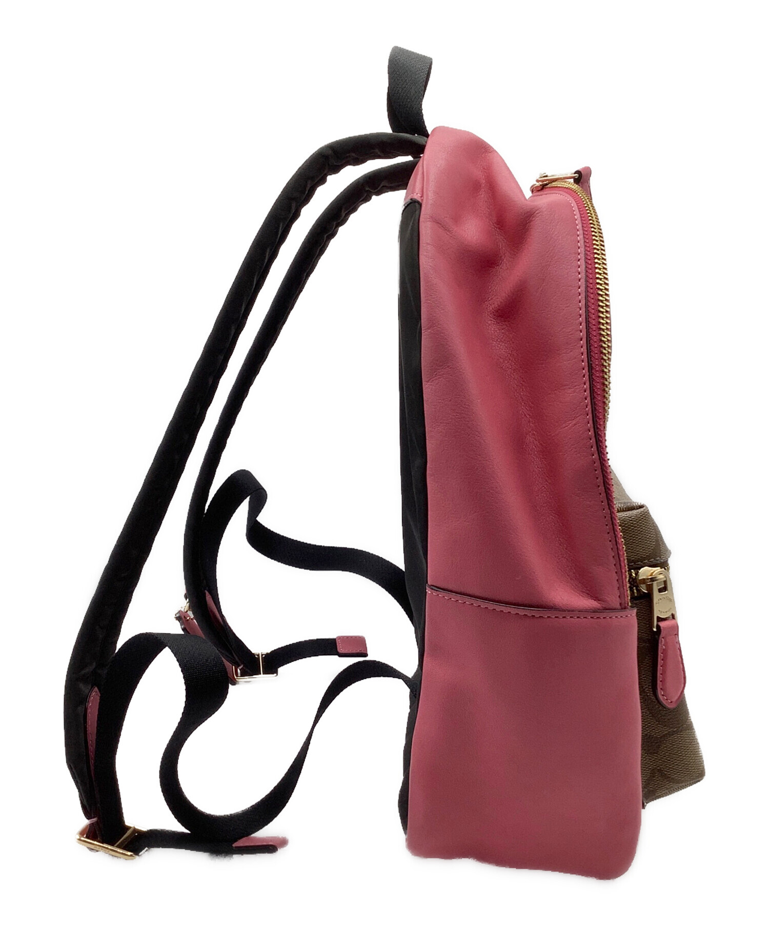 中古・古着通販】COACH (コーチ) シグネチャー リュック ピンク