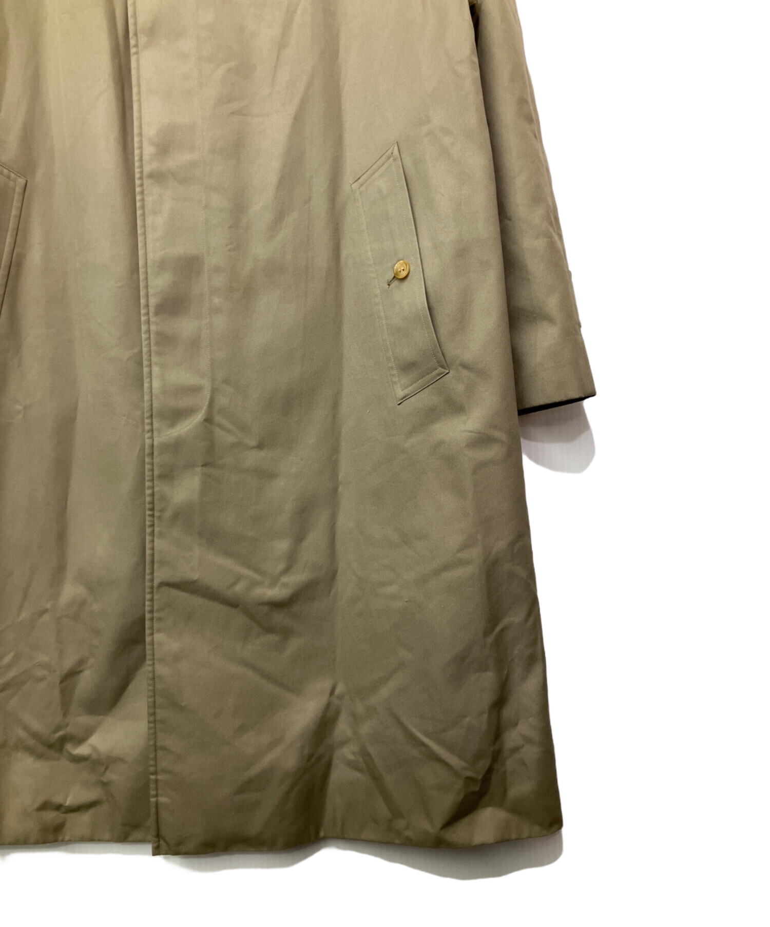 中古・古着通販】BURBERRY (バーバリー) ステンカラーコート カーキ 中古・古着通販】BURBERRY (バーバリー) ステンカラーコート カーキ