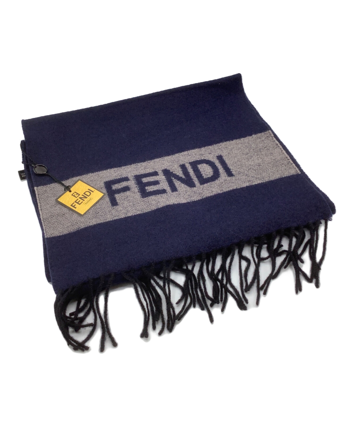 中古・古着通販】FENDI (フェンディ) マフラー ネイビー×グレー 未使用