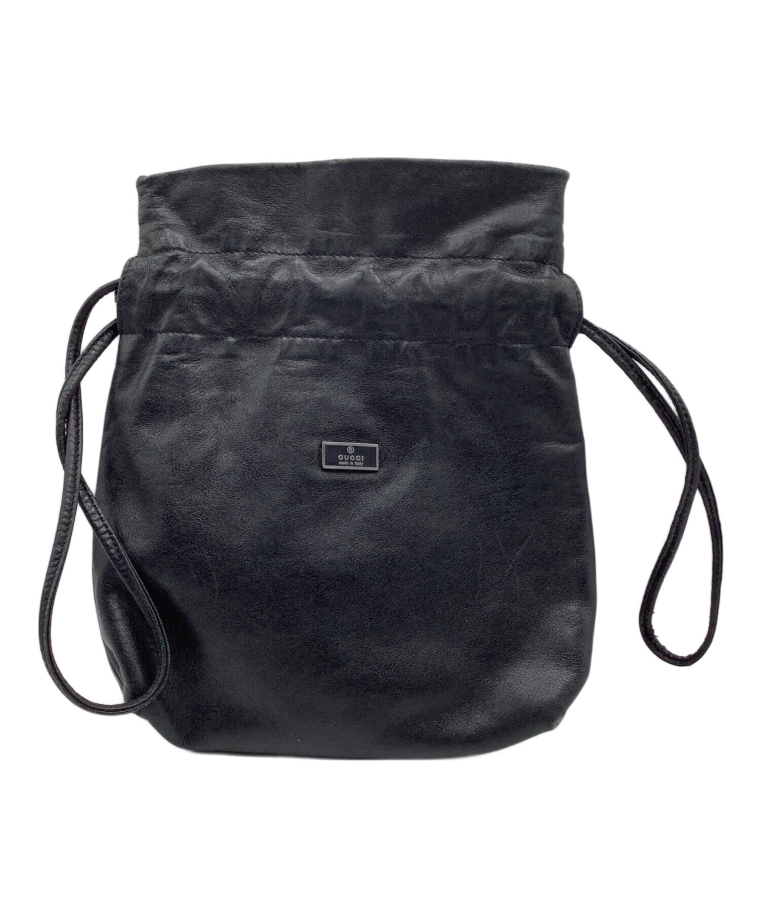 中古・古着通販】GUCCI (グッチ) 巾着バッグ ブラック|ブランド・古着 中古・古着通販】GUCCI (グッチ) 巾着バッグ ブラック|ブランド・古着