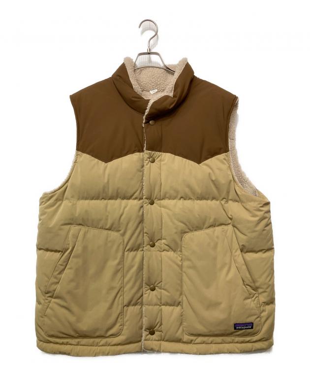 メンズ patagonia ダウンベスト ベージュ/ブラウン リバーシブル