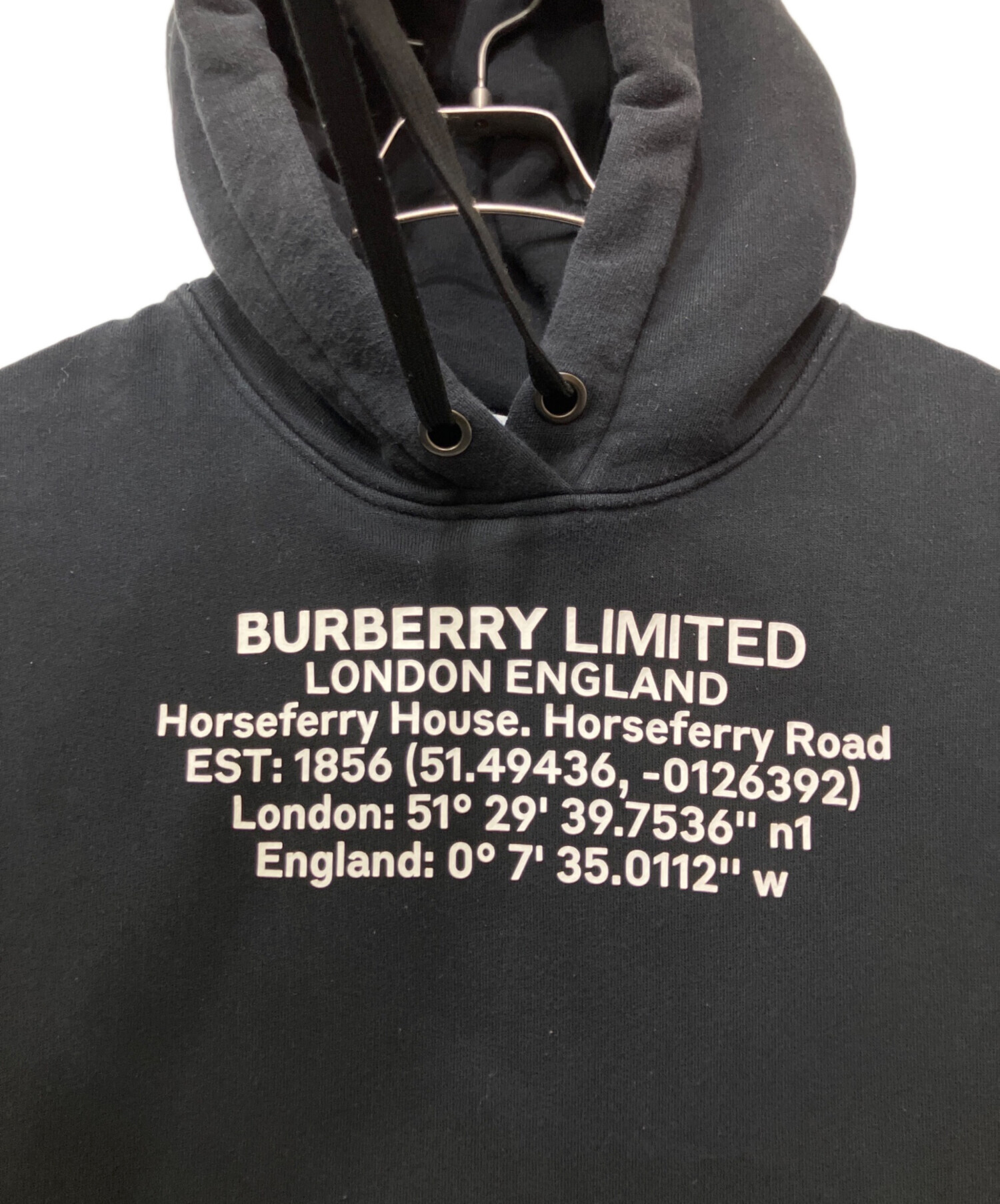 中古・古着通販】BURBERRY (バーバリー) パーカー ブラック サイズ:L