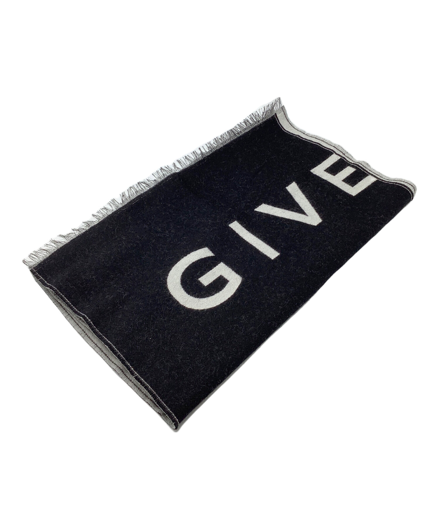 Givenchy ブラック マフラー 中古・古着通販】GIVENCHY (ジバンシィ) マフラー ブラック×ホワイト