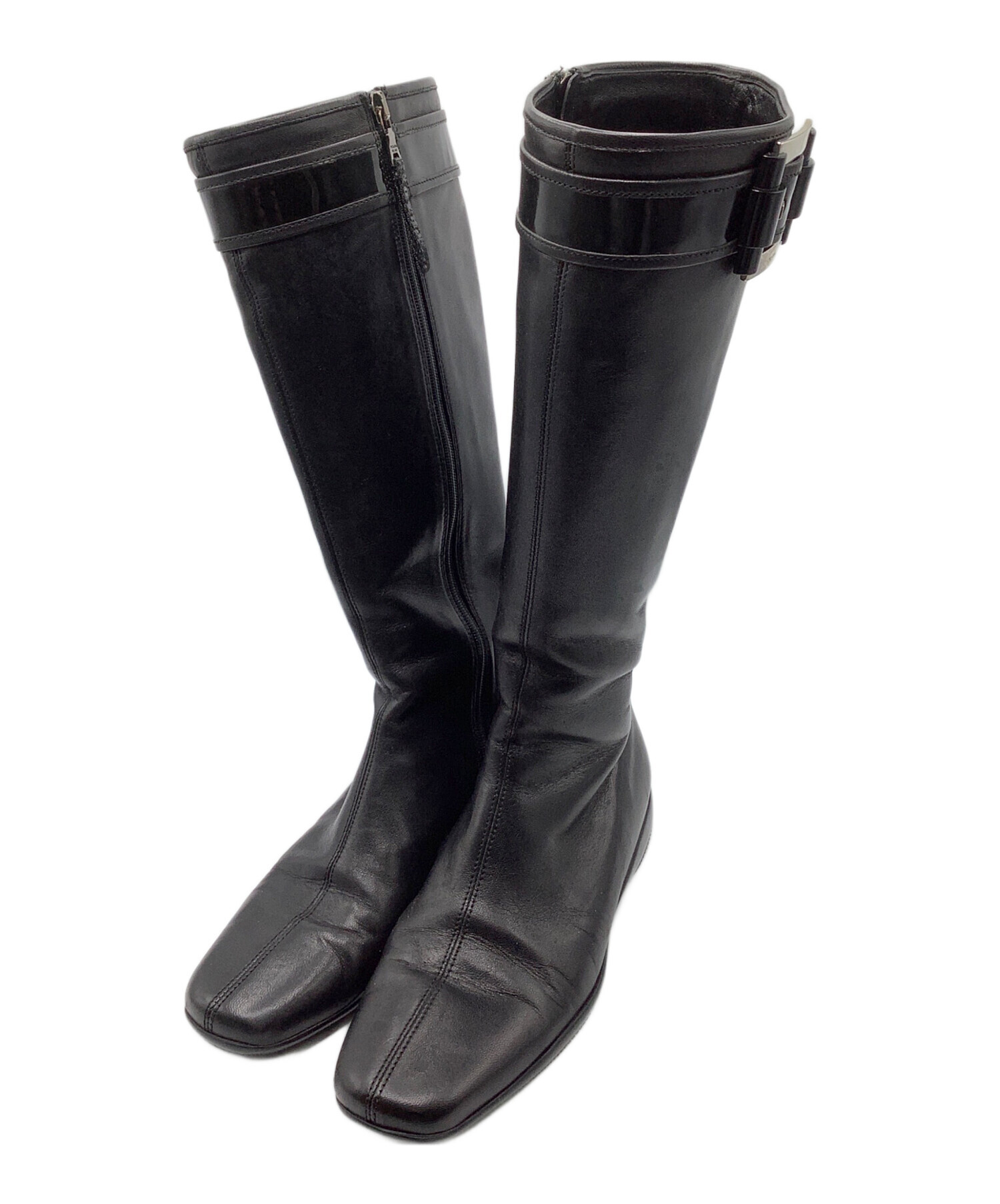 プラダ PRADA ロングブーツ ブラック スエード サイス351/2 プラダ PRADA ロングブーツ ブラック スエード サイス351/2