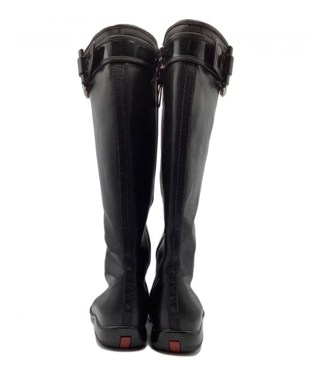 Used☆PRADAロングブーツ 中古・古着通販】PRADA (プラダ) ロングブーツ ブラック サイズ:35