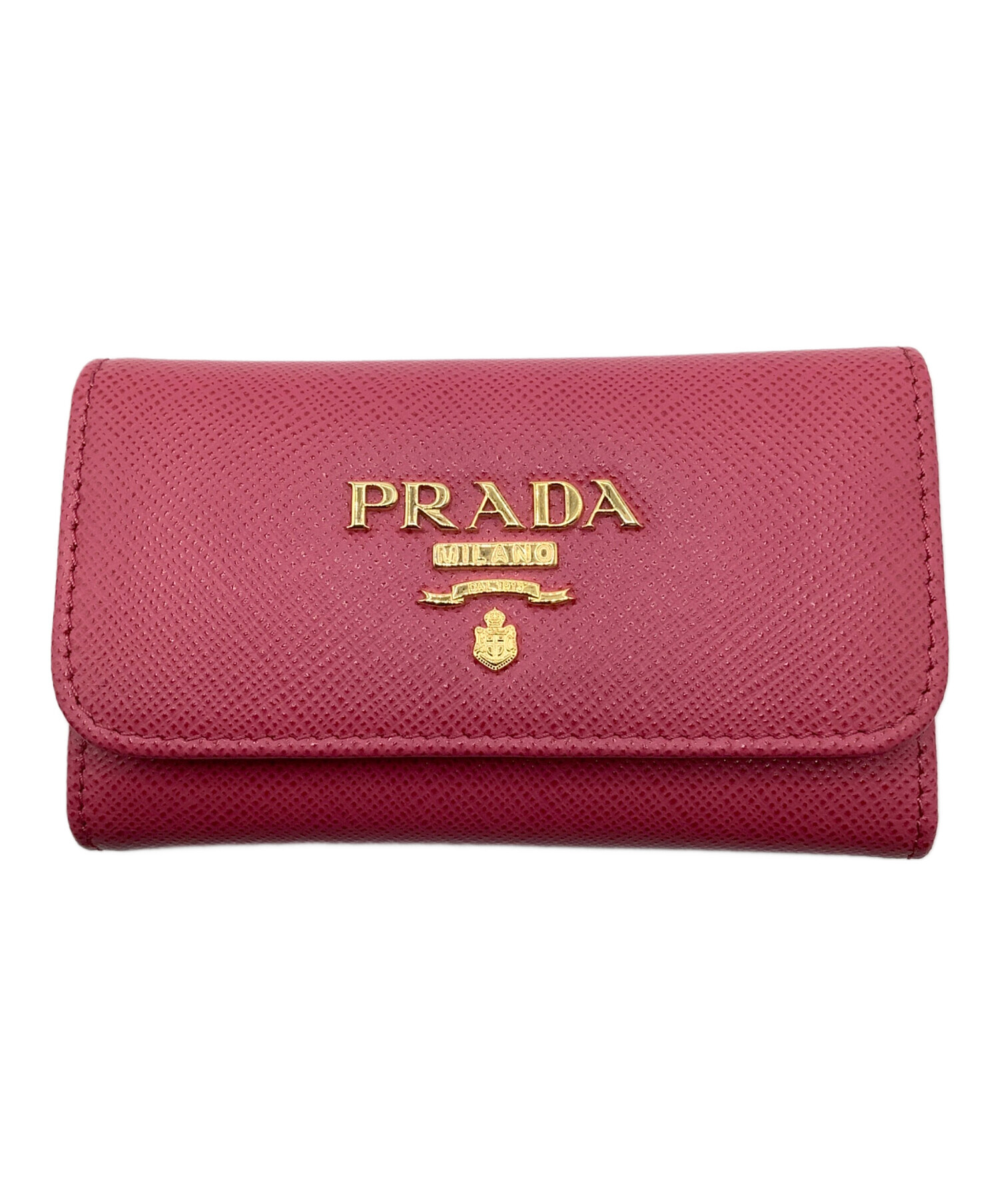 未使用級美品♡⟡.·PRADA キーケース サフィアーノ メタル ピンク 中古・古着通販】PRADA (プラダ) サフィアーノ メタル 6連キーケース