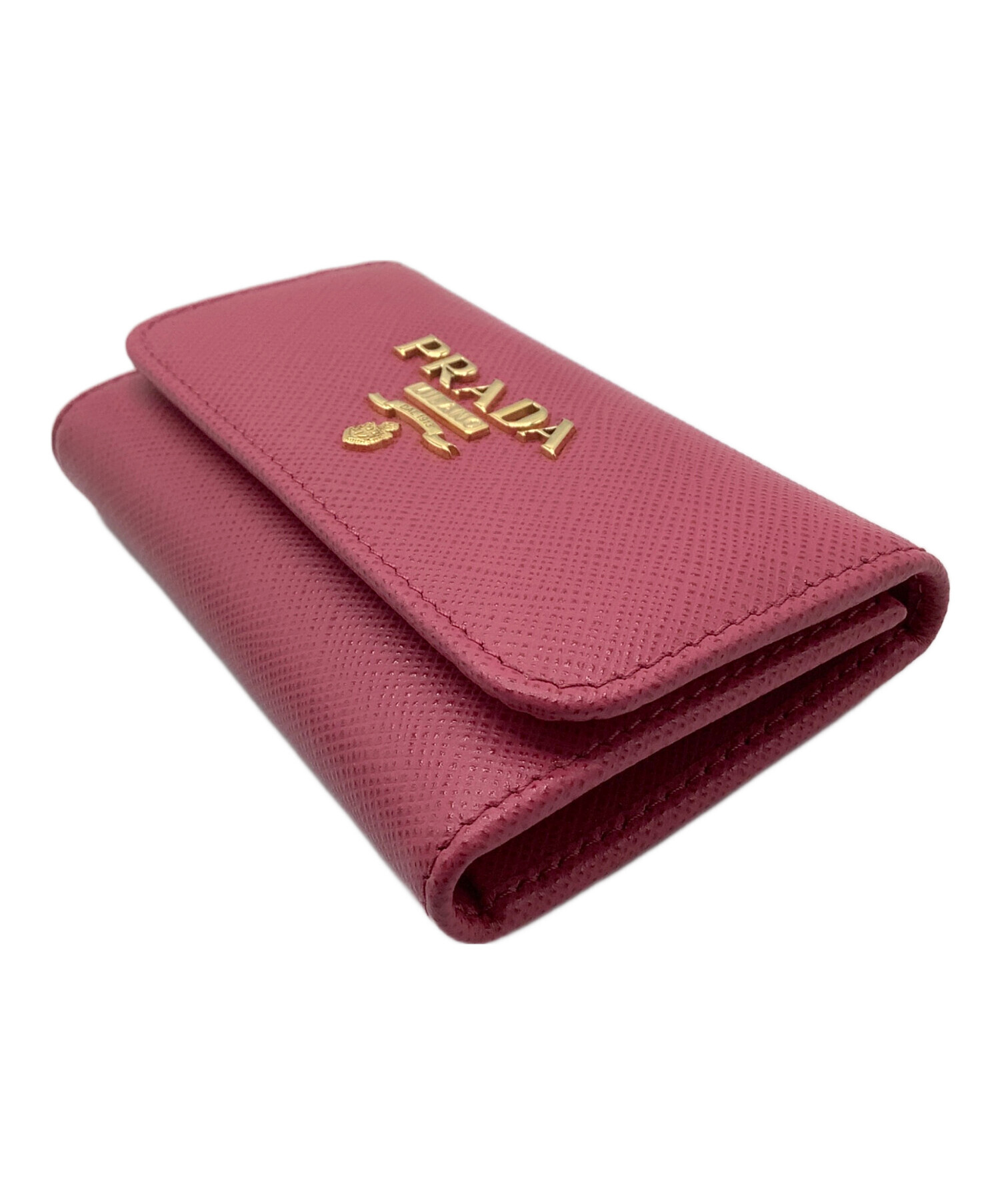 未使用級美品♡⟡.·PRADA キーケース サフィアーノ メタル ピンク 中古・古着通販】PRADA (プラダ) サフィアーノ メタル 6連キーケース