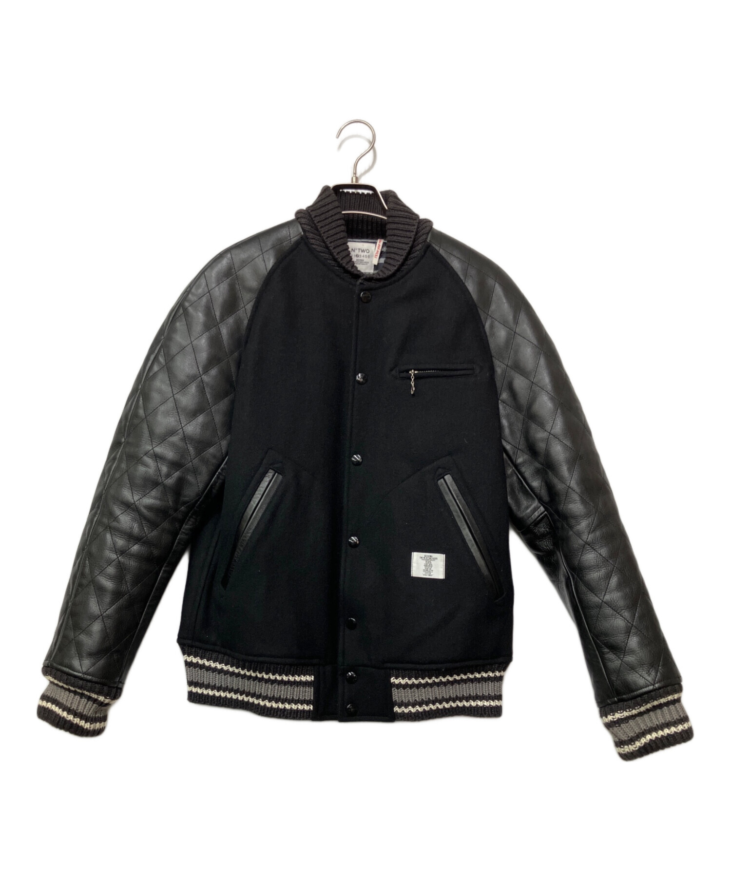 ベドウィンアンドザハートブレイカーズ スタジャン 袖レザー切り替え 牛革 黒 中古・古着通販】BEDWIN &THE HEARTBREAKERS (ベドウィンアンドザ