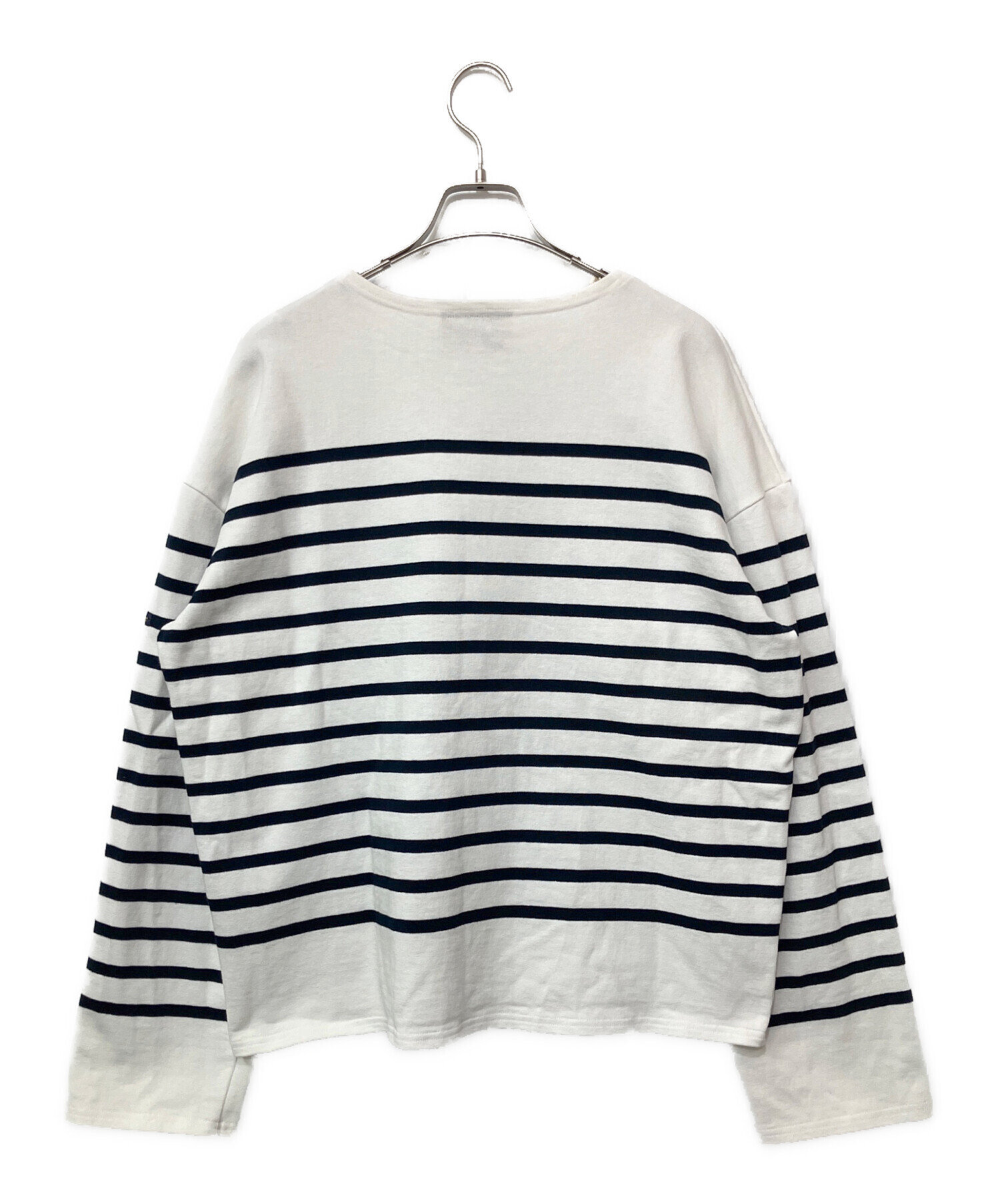 中古・古着通販】Le minor (ルミノア) バスクシャツ ホワイト×ブラック