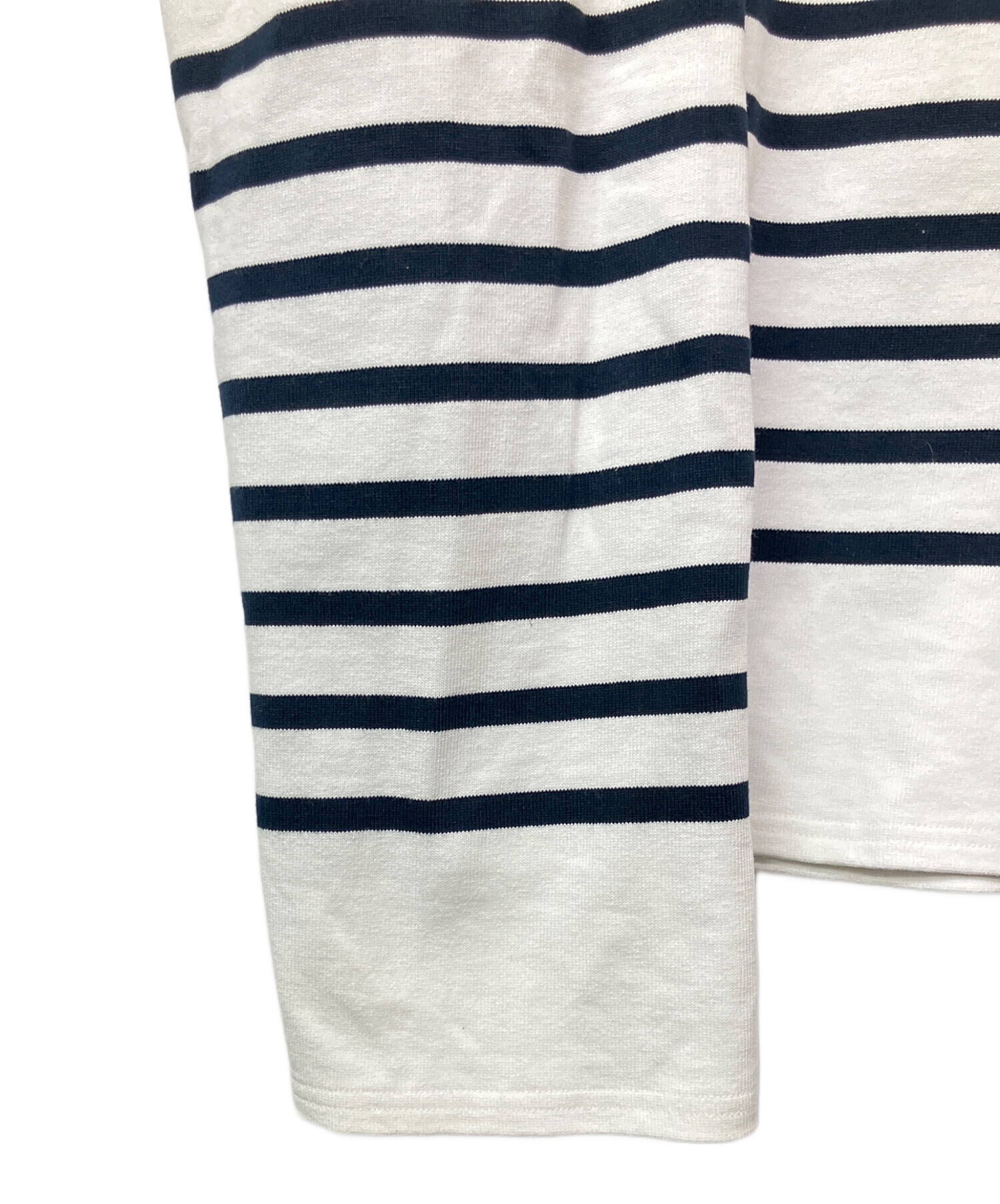 中古・古着通販】Le minor (ルミノア) バスクシャツ ホワイト×ブラック