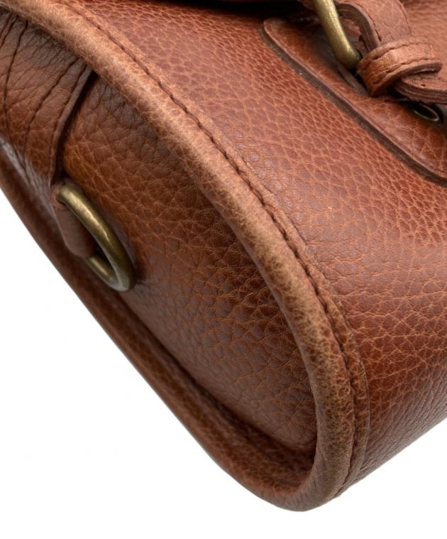 人気　ラルフローレン　レザー　ショルダーバッグ　斜めがけ　ブラウン　ヴィンテージ ポロラルフローレン レザー シボ革 ショルダーバッグ 斜めがけ
