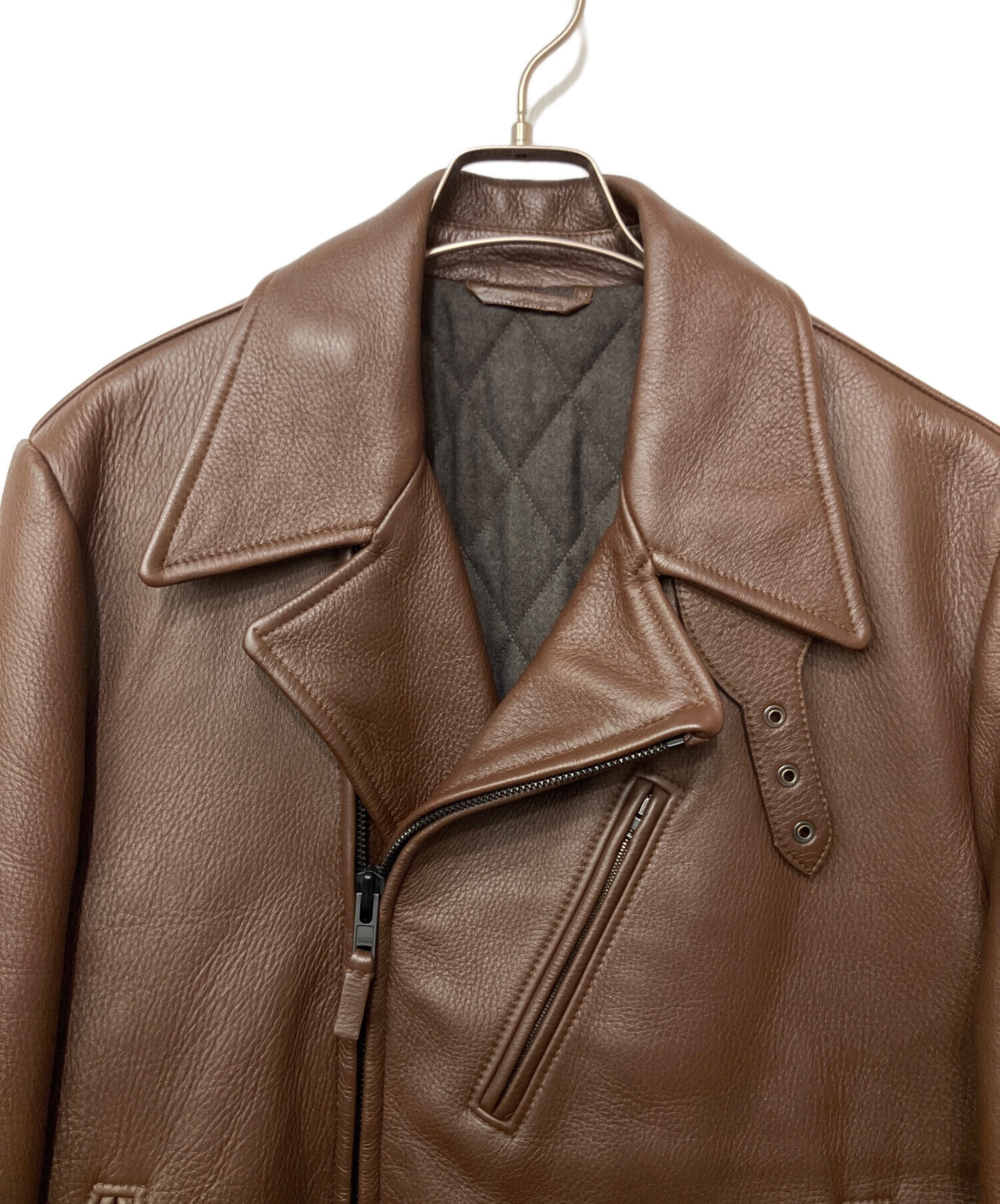 Brioni ブリオーニ レザージャケット 50 XL ブラウン レザータグ 中古・古着通販】BRIONI (ブリオーニ) レザーブルゾン ブラウン サイズ
