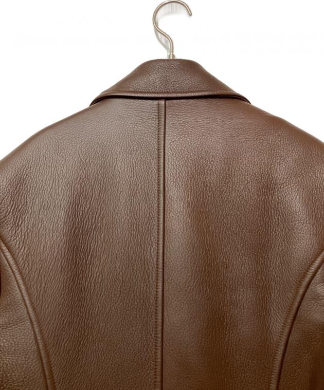 中古・古着通販】BRIONI (ブリオーニ) レザーブルゾン ブラウン サイズ