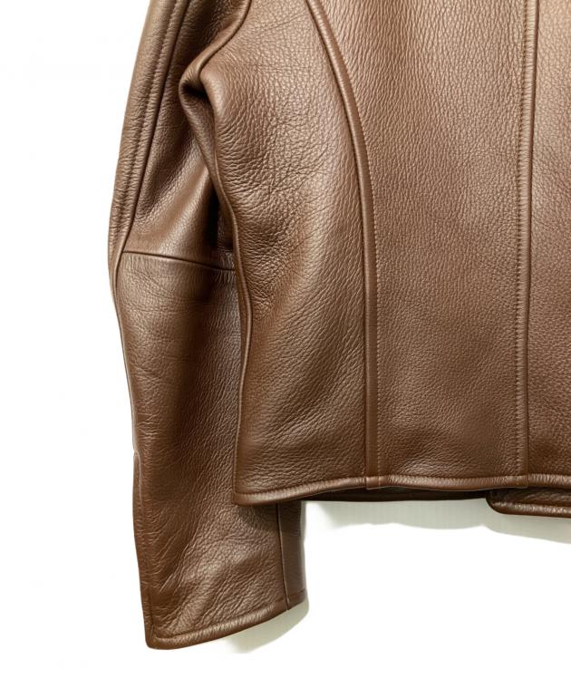 中古・古着通販】BRIONI (ブリオーニ) レザーブルゾン ブラウン サイズ