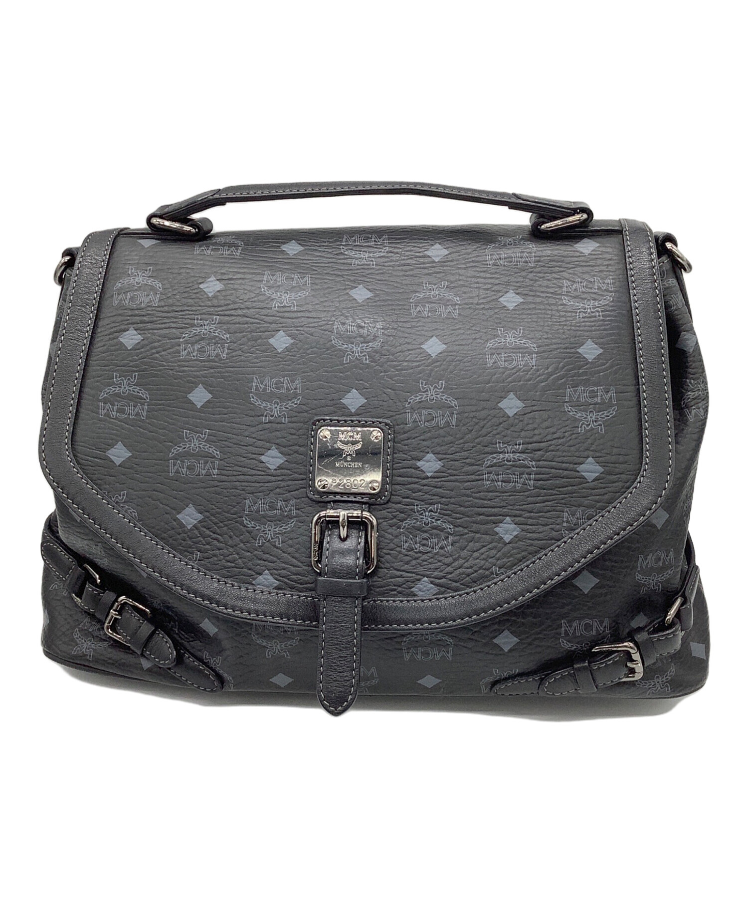 中古・古着通販】MCM (エムシーエム) メッセンジャーバッグ ブラック 