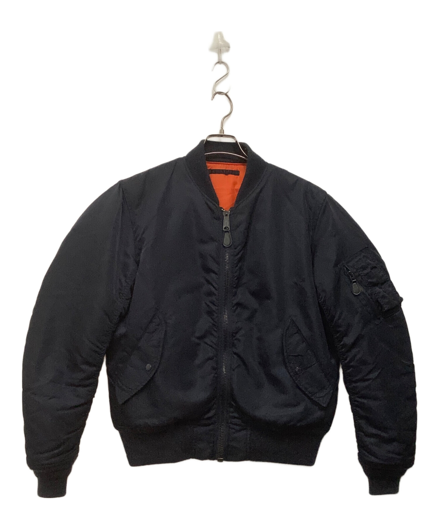 アルファ MA-1 ジャケット ミリタリー 古着 L 黒 オレンジ 12956 アルファ MA-1 ジャケット ミリタリー 古着 L 黒 オレンジ 12956