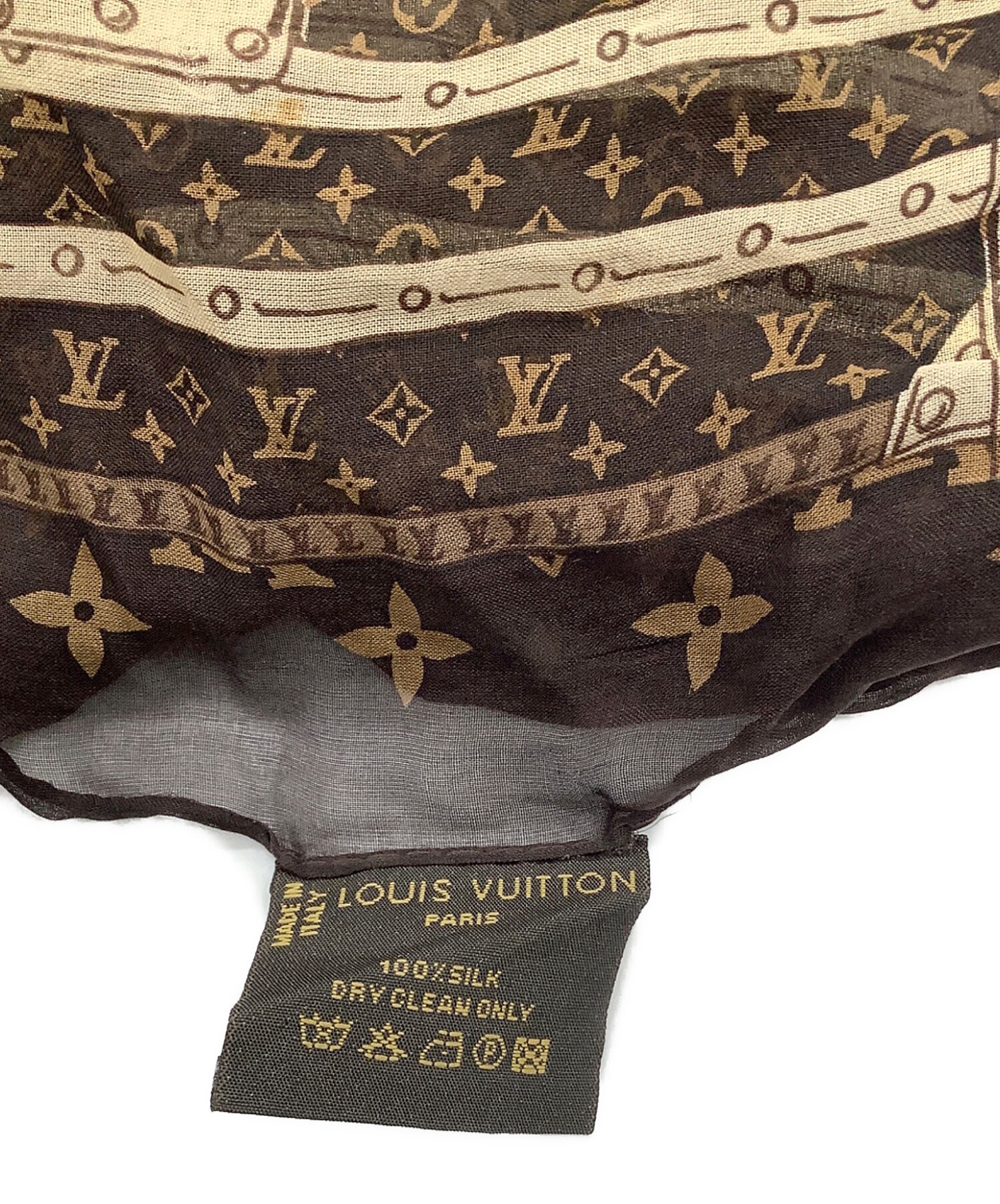 中古・古着通販】LOUIS VUITTON (ルイ ヴィトン) スカーフ ブラウン