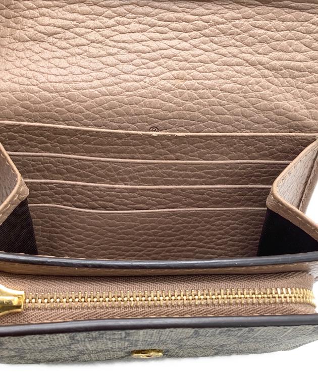 中古・古着通販】GUCCI (グッチ) GGマーモント 2つ折り財布 ベージュ