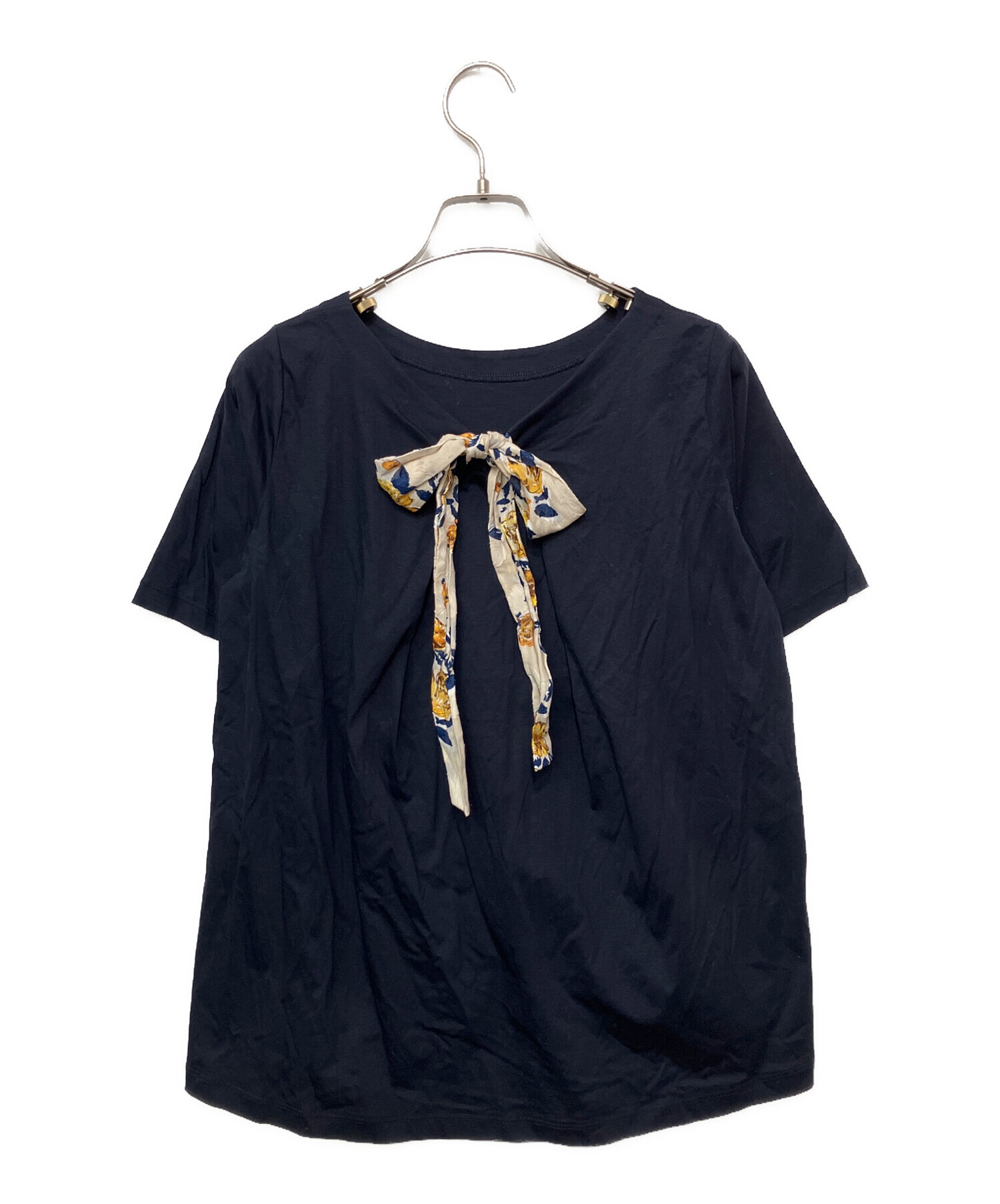 BURBERRY BLUE LABEL バックリボン パフ袖カットソー y2k バーバリーブルーレーベルBURBERRY BLUE LABEL フロントロゴバック