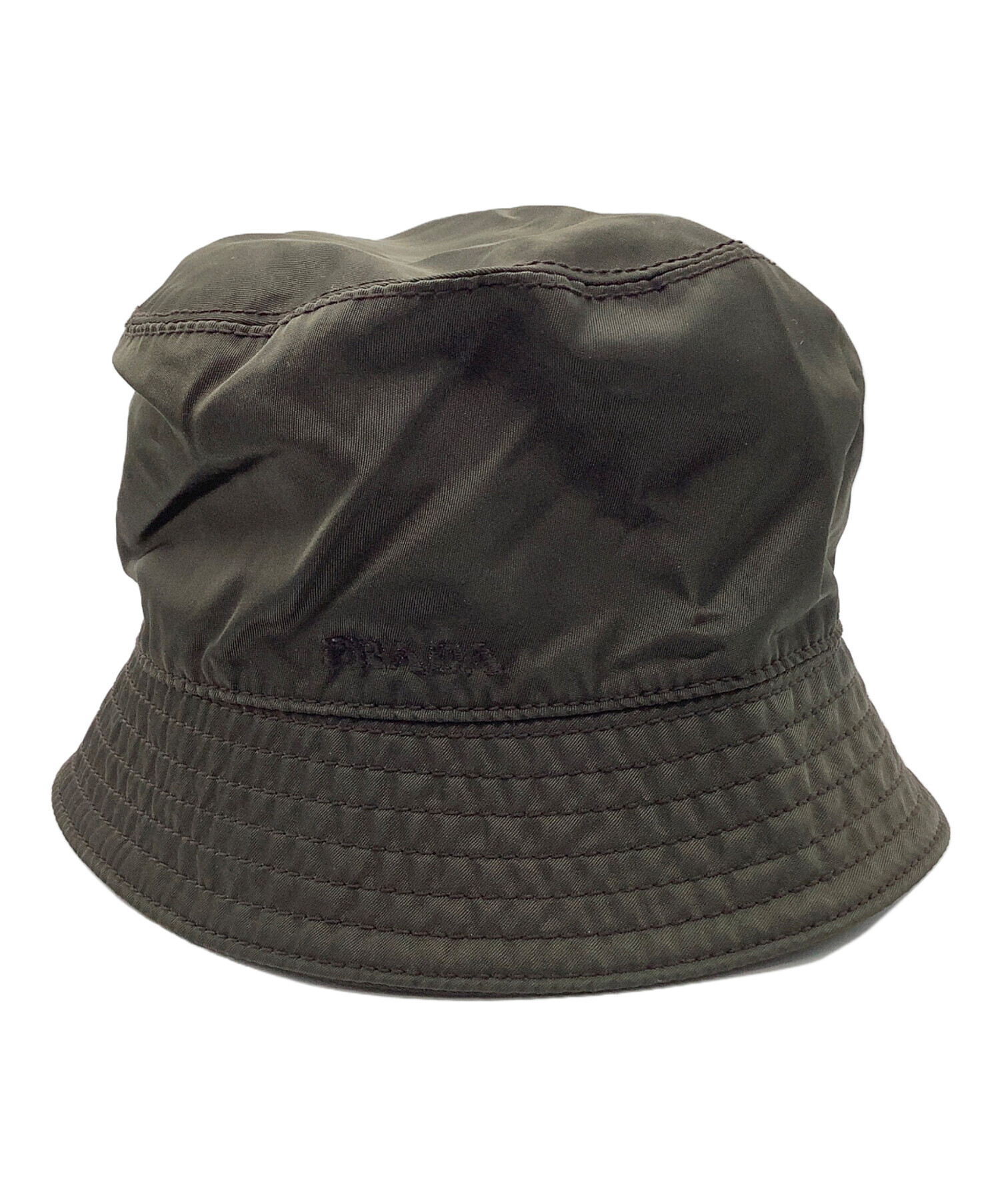 中古・古着通販】PRADA (プラダ) ロゴ刺繍ナイロンバケットハット