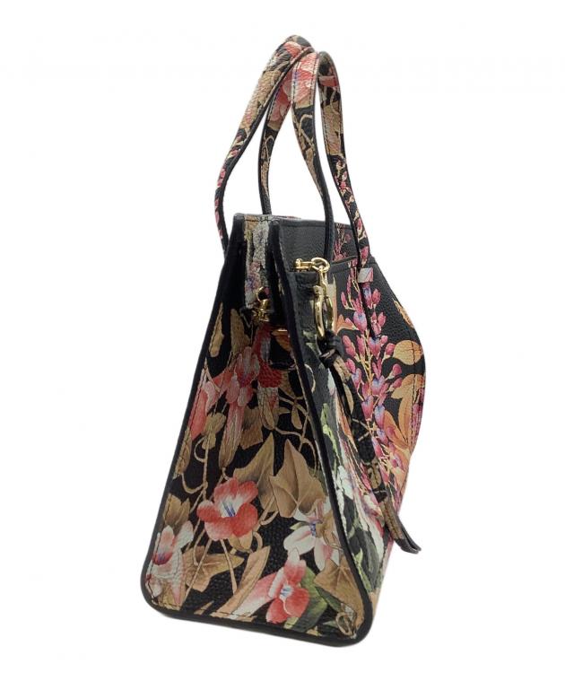 ◆ FERRAGAMO(フェラガモ)◆AMYレザーハンドバッグ　VIOLET花柄 中古・古着通販】Salvatore Ferragamo (サルヴァトーレ フェラガモ
