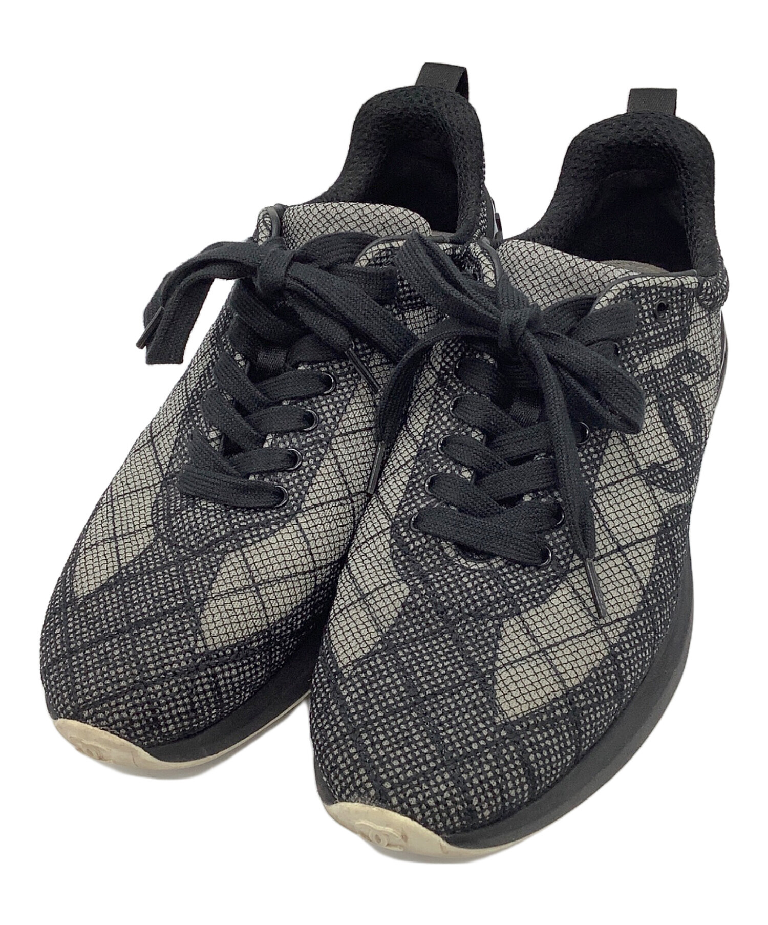 未使用シャネル スニーカー 38 中古・古着通販】CHANEL (シャネル) スニーカー ブラック サイズ:38