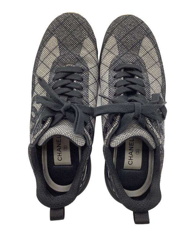 未使用シャネル スニーカー 38 中古・古着通販】CHANEL (シャネル) スニーカー ブラック サイズ:38