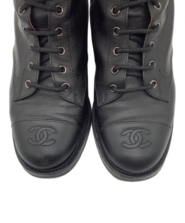 中古・古着通販】CHANEL (シャネル) レースアップブーツ 中古・古着通販】CHANEL (シャネル) レースアップブーツ