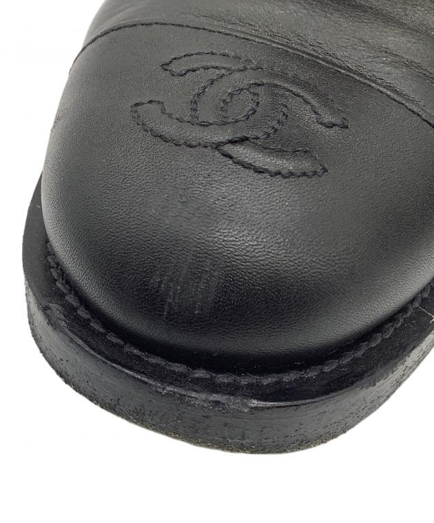 中古・古着通販】CHANEL (シャネル) レースアップブーツ ブラック