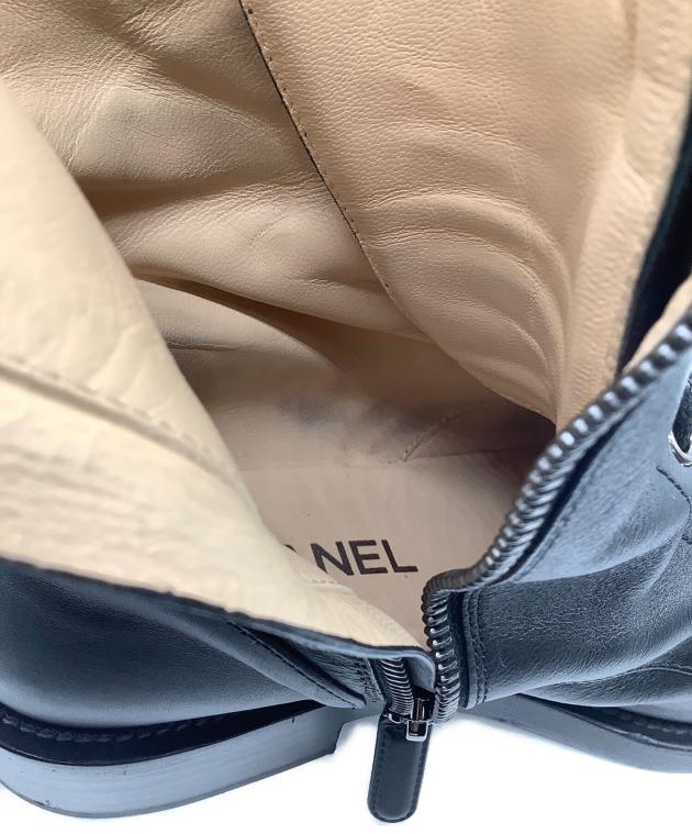 中古・古着通販】CHANEL (シャネル) レースアップブーツ ブラック