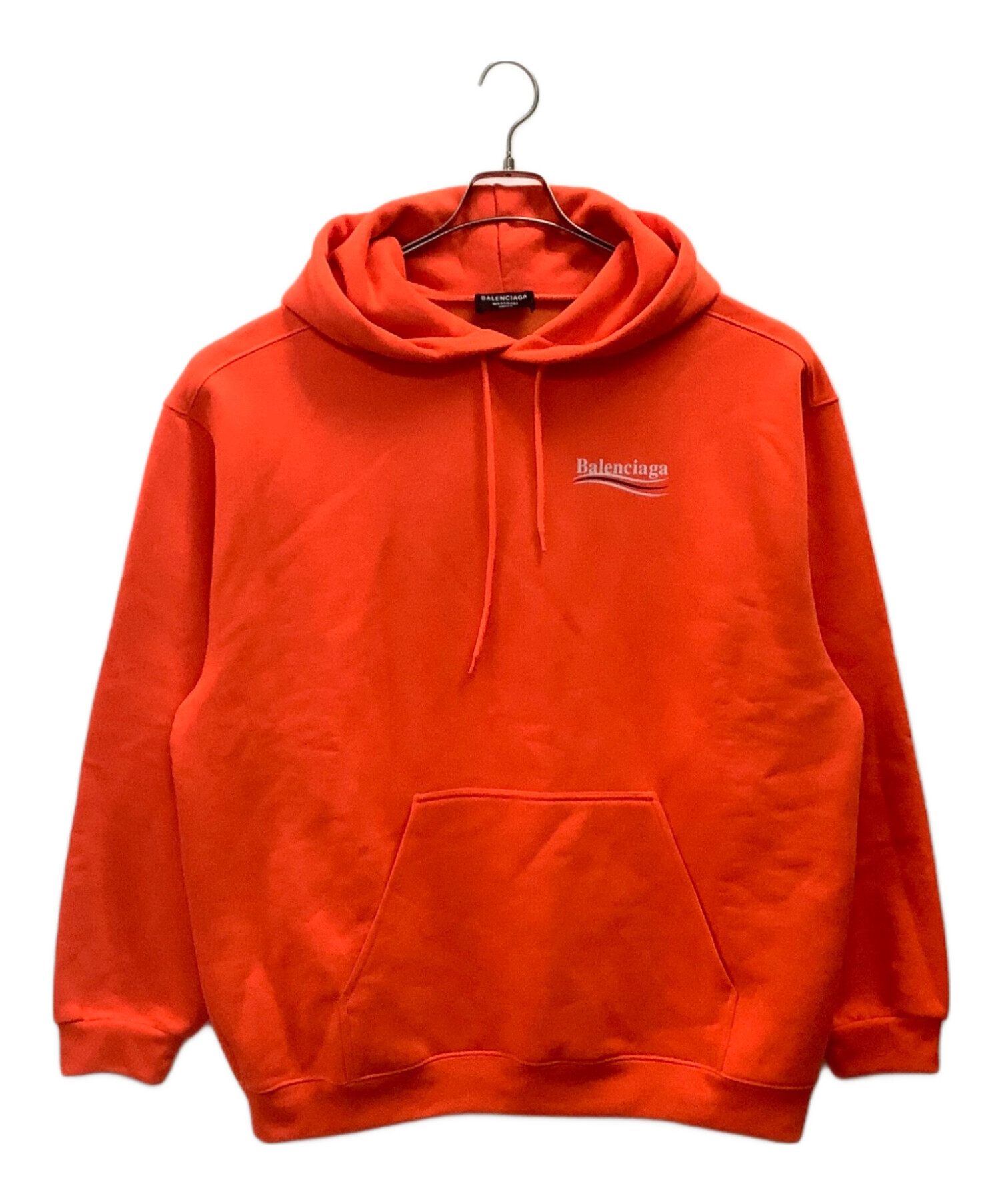 BALENCIAGA フード付きパーカー オレンジ 中古・古着通販】BALENCIAGA (バレンシアガ) LOGO HOODIE オレンジ