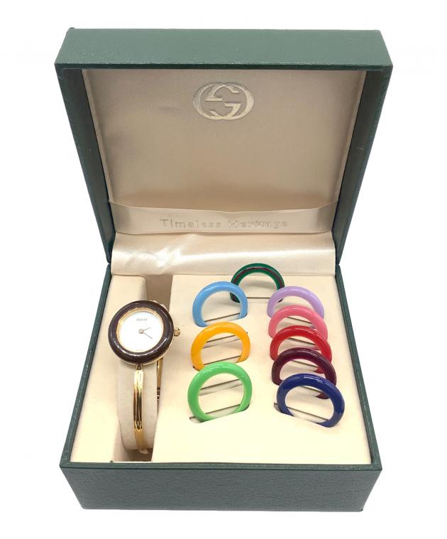 中古・古着通販】GUCCI (グッチ) チェンジベゼル 腕時計 ホワイト