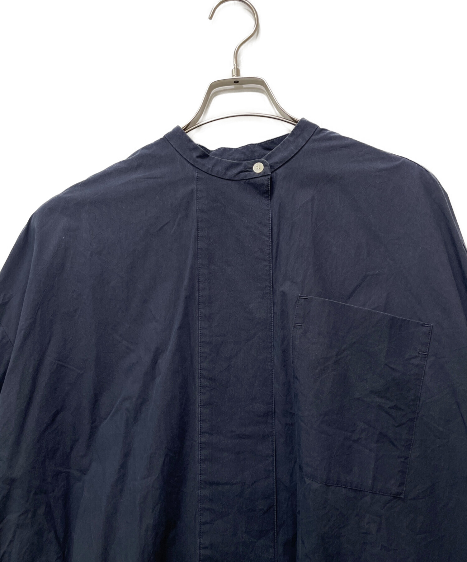 中古・古着通販】ENFOLD (エンフォルド) HEXAGON SHIRT ネイビー