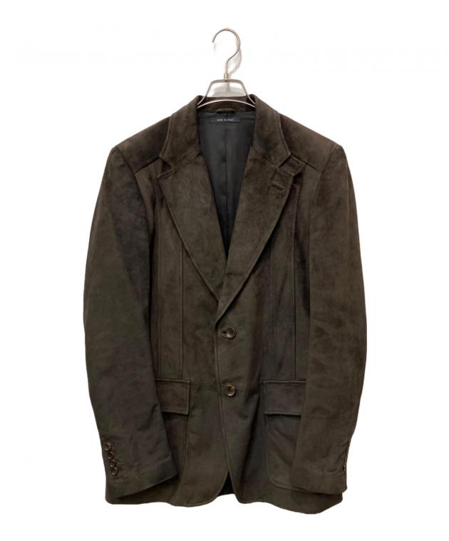 中古・古着通販】GUCCI (グッチ) レザーテーラードジャケット ブラウン