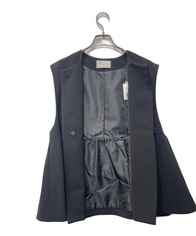 CHIGNON シニヨン ペプラム ベスト　ブラック　2025SS 中古・古着通販】chignon (シニヨン) ダブルクロスペプラムベスト