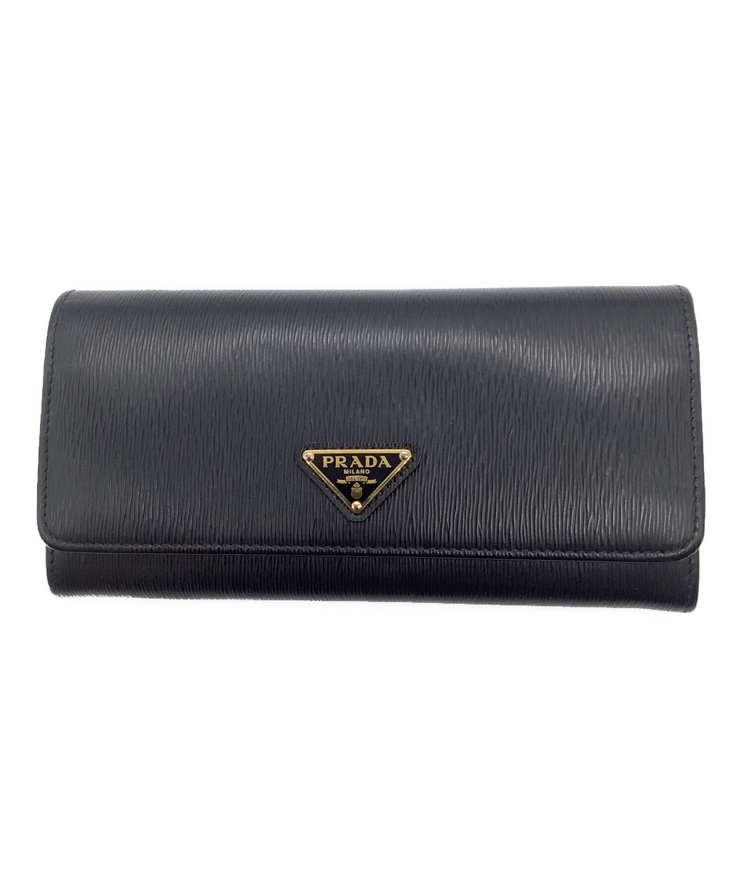 中古・古着通販】PRADA (プラダ) VITELLOMOVE フラップ長財布 ブラック 