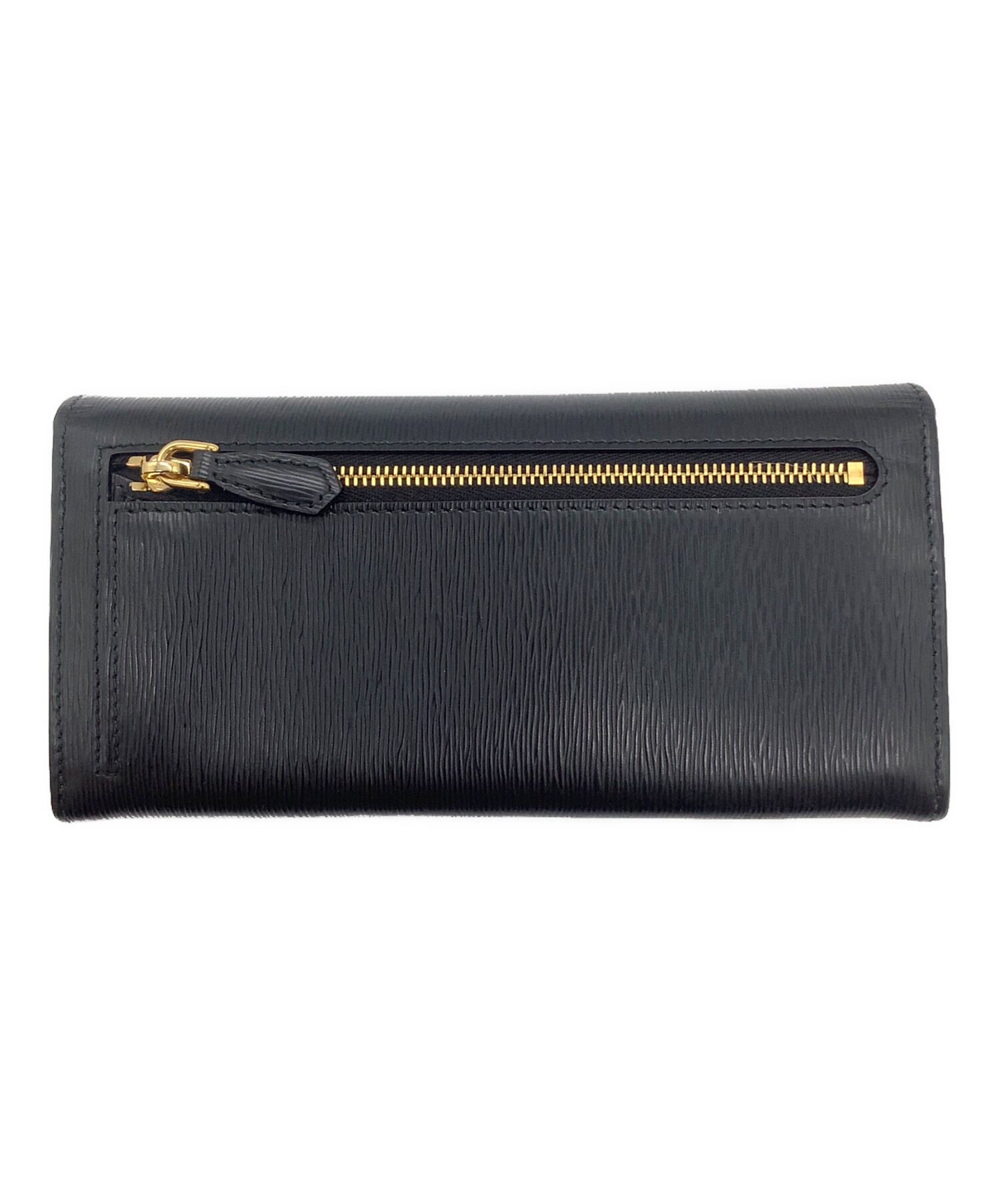 中古・古着通販】PRADA (プラダ) VITELLOMOVE フラップ長財布 ブラック 