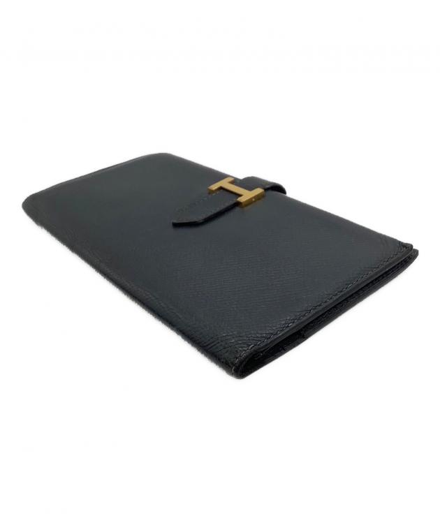 中古・古着通販】HERMES (エルメス) ベアン 長財布 ネイビー｜ブランド