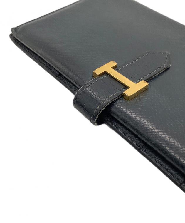 中古・古着通販】HERMES (エルメス) ベアン 長財布 ネイビー｜ブランド