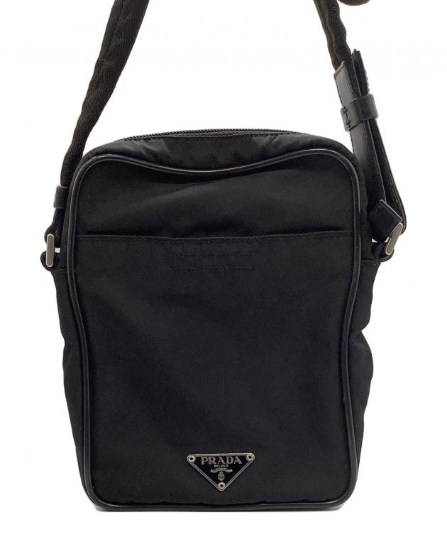 PRADA ブラック ナイロン ショルダーバッグ　黒　ブラック　中古品　プラダ 中古・古着通販】PRADA (プラダ) ナイロンショルダーバッグ ブラック