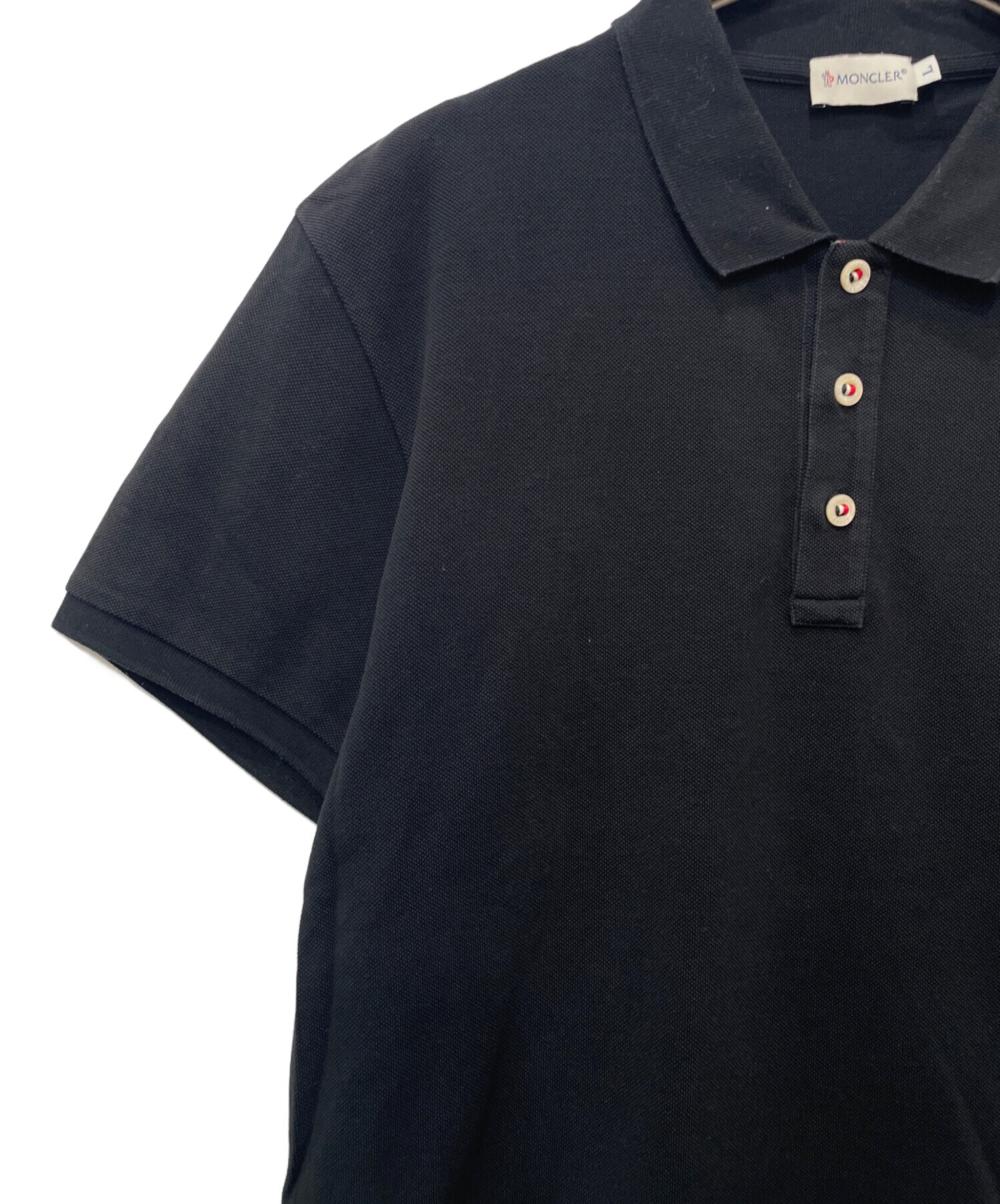 MONCLER slimfitブラック ポロシャツ　希少金タグ 中古・古着通販】MONCLER (モンクレール) ポロシャツ ブラック サイズ