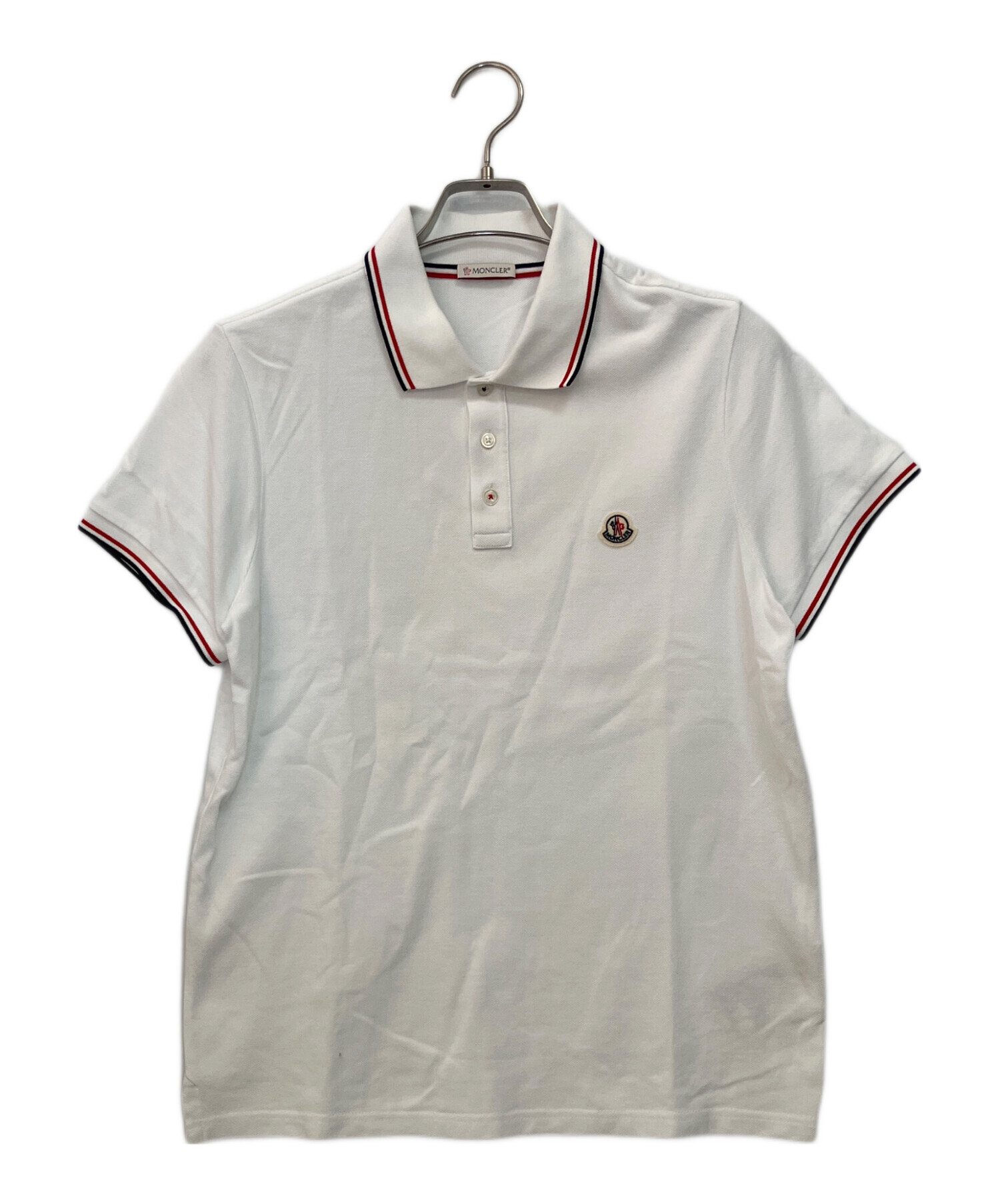 中古・古着通販】MONCLER (モンクレール) ポロシャツ ホワイト サイズ