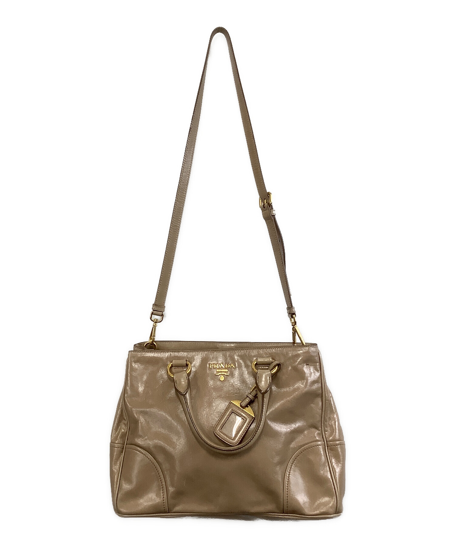PRADA ショルダーバッグ2WAY BN2323 VITELLO SHINE 中古・古着通販】PRADA (プラダ) VITELLO SHINE 2WAYバッグ ベージュ